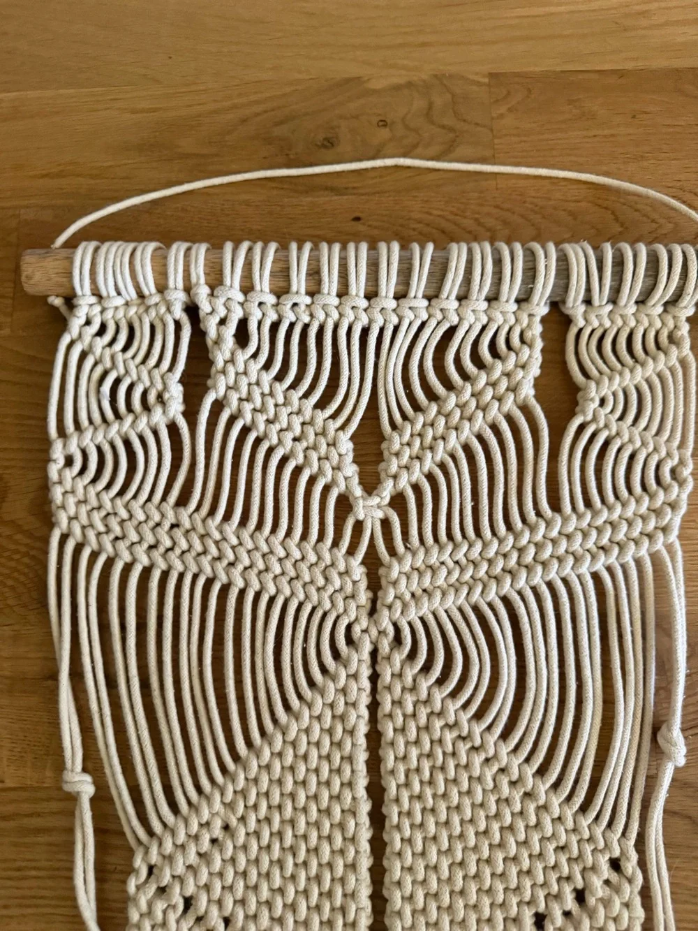 Handmade Cream Macramé Wall Hanging - Boho Home Wall Decor